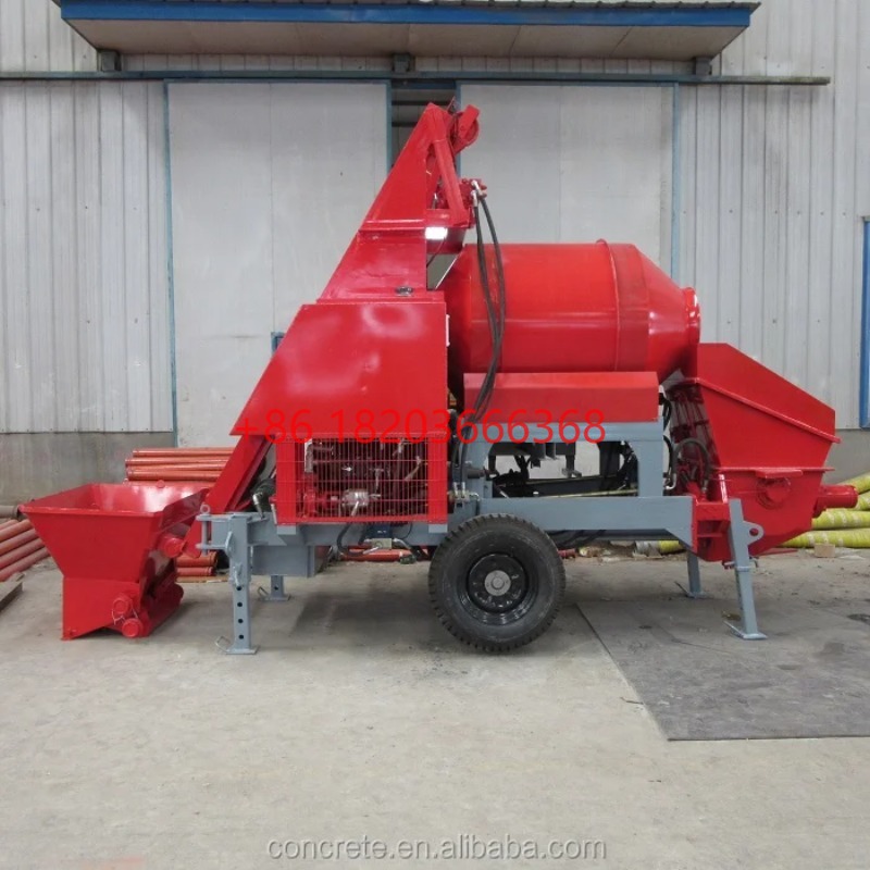Concrete Mixer Machine - Мобильный бетоносмеситель с насосом на дизельном